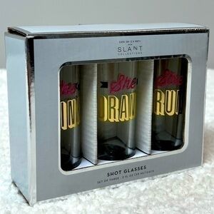 Slant “Drink, Drank, Drunk” Shot Glass Set